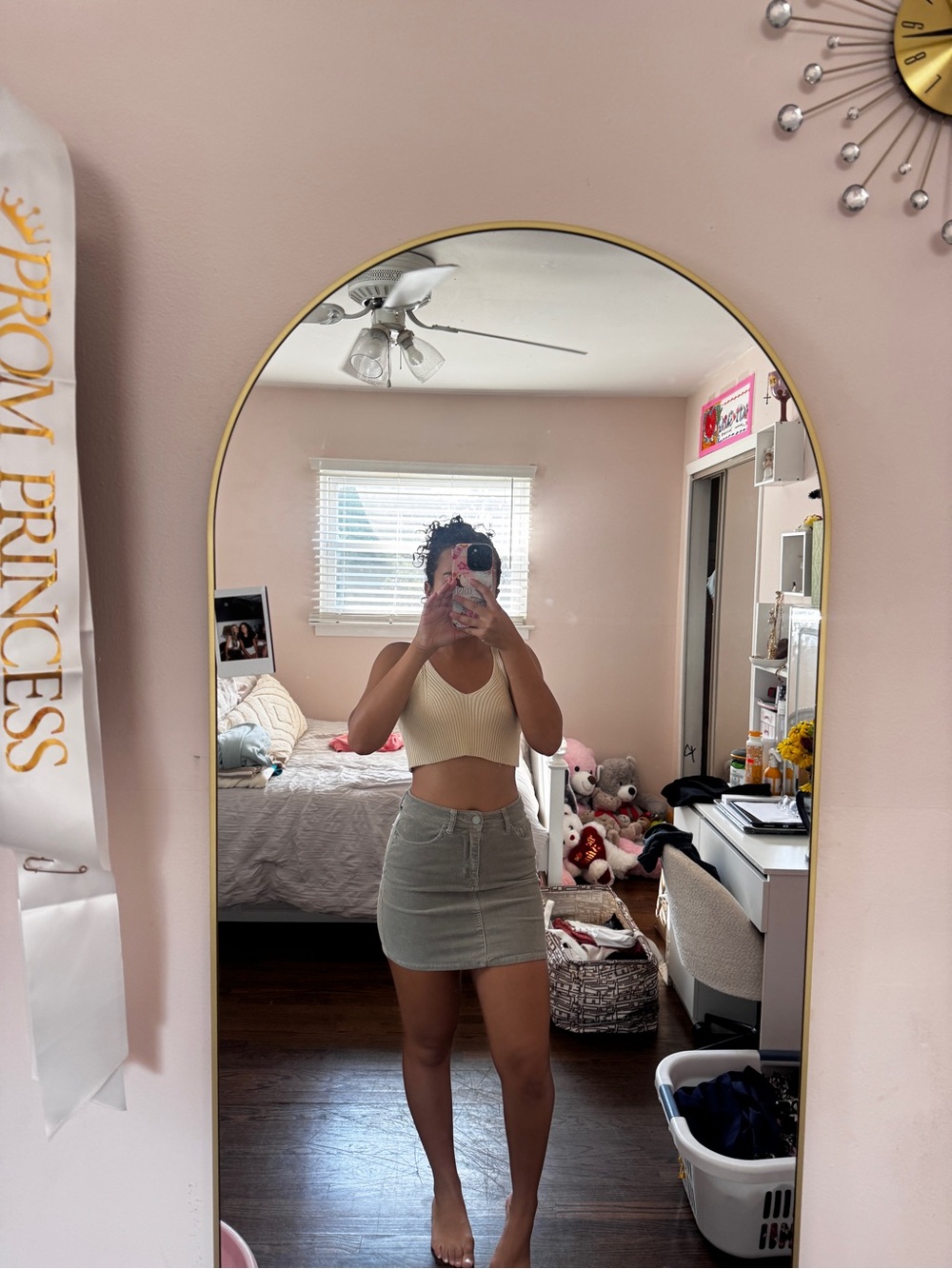 Black Label Light Gray Denim Mini Skirt
